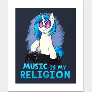 Music is my Religion (Vinyl Scratch) Posters and Art